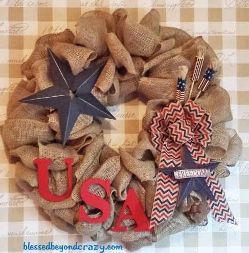 patriotic wreath USA 4th of July