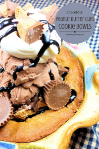 Chocolate Peanut Butter Cups Cookie Bowls