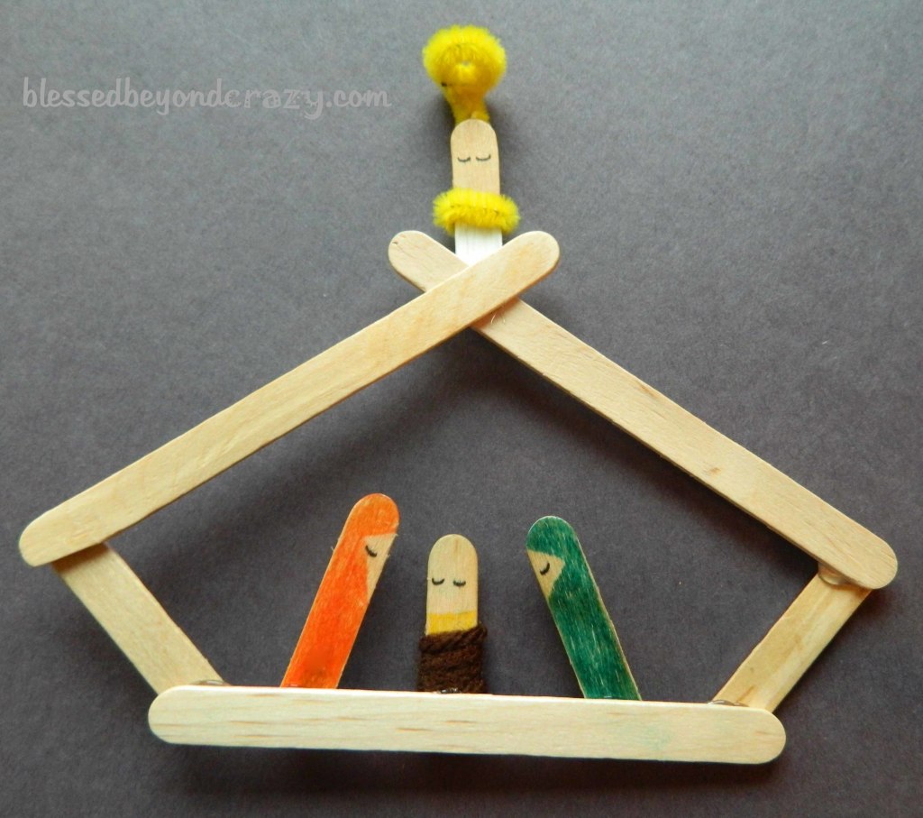 nativity scene from popscicle sticks