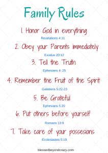 family rules based on biblical truths