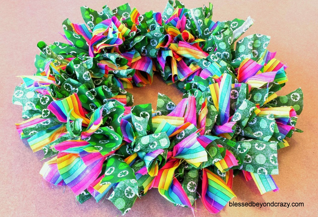 DIY St. Patrick's Day Rag Wreath