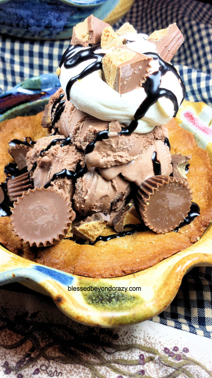 Chocolate Peanut Butter Cup Cookie Bowls