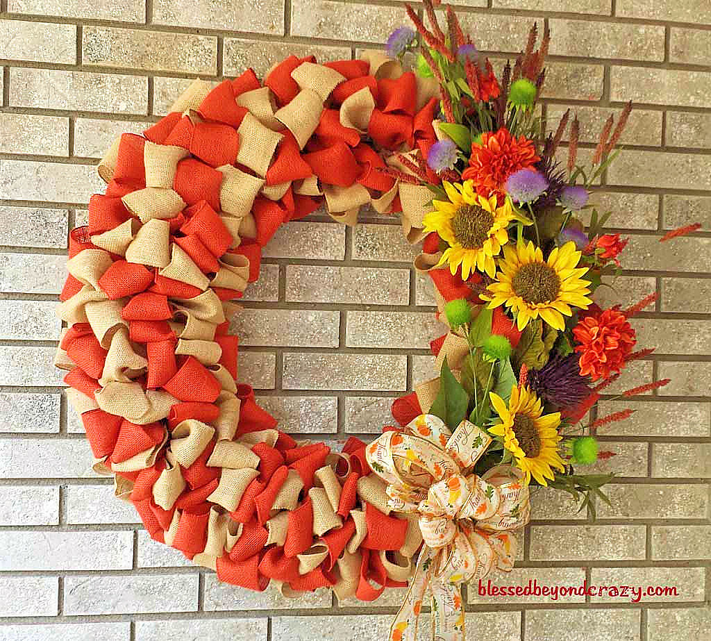 DIY Fall Burlap Wreath 3