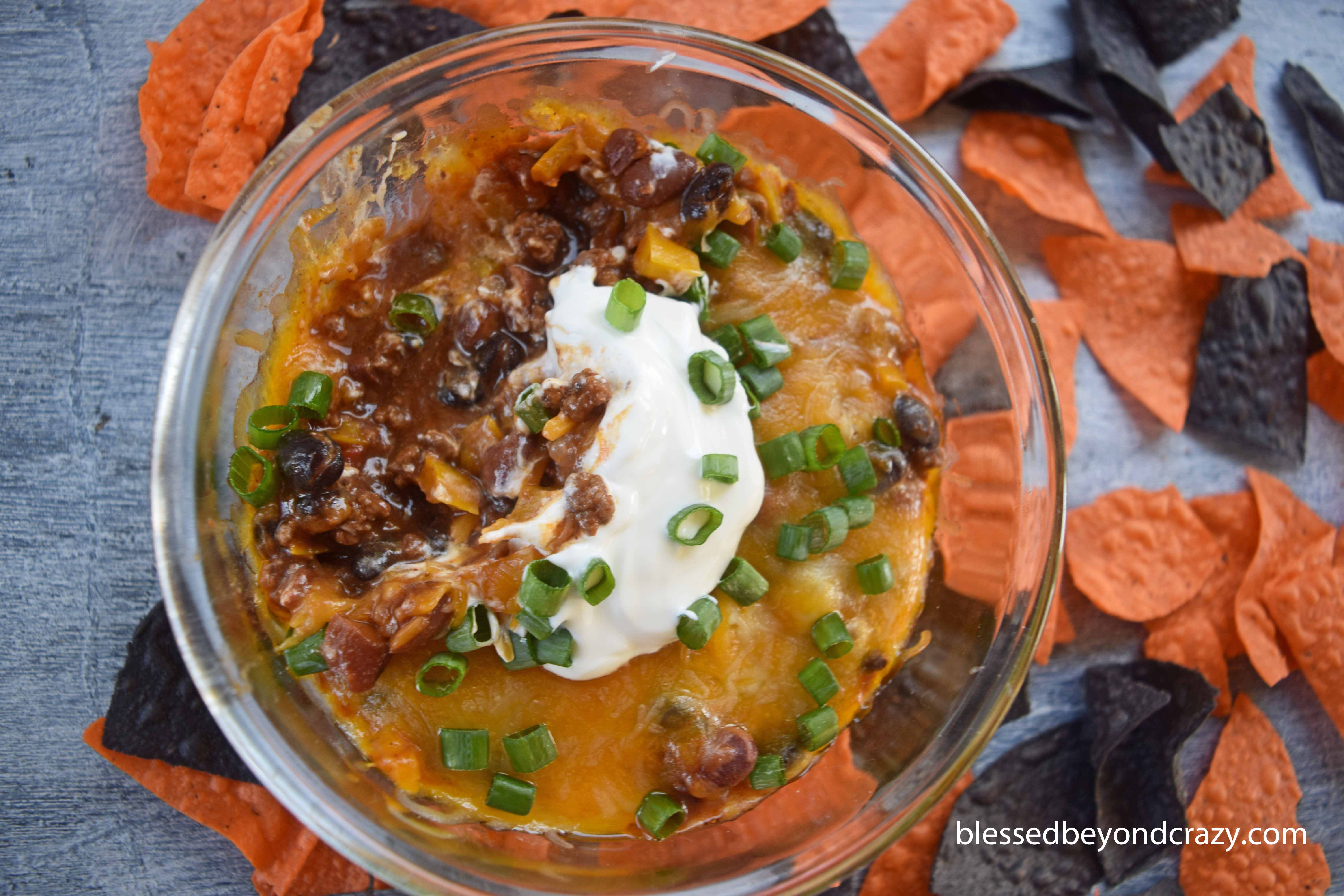 Cheesy Chili Bean Dip - Blessed Beyond Crazy