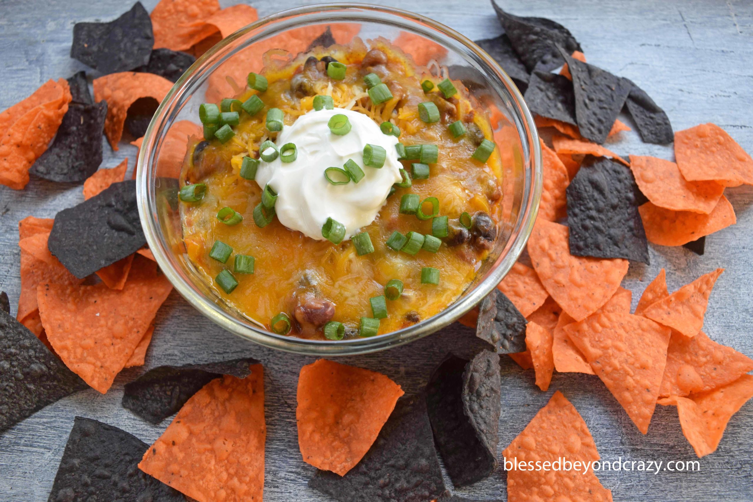 Cheesy Chili Bean Dip Blessed Beyond Crazy
