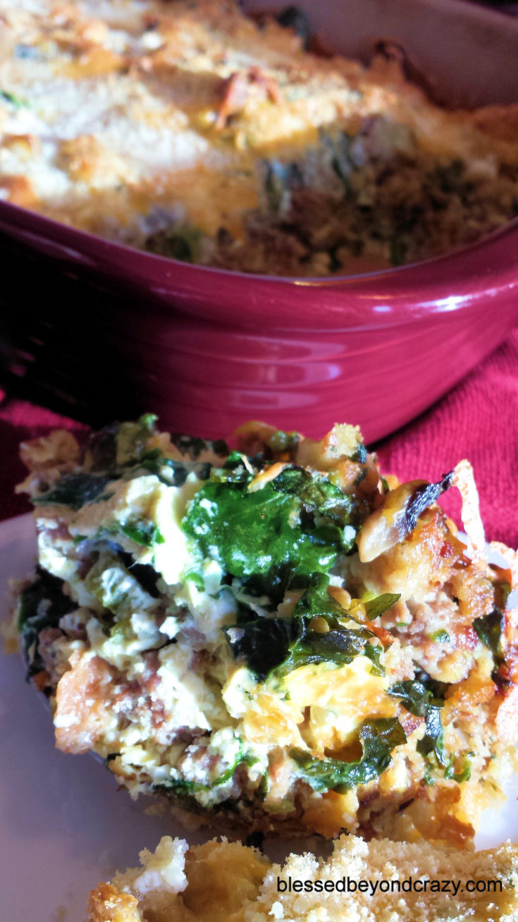 Savory Sausage Spinach Casserole 