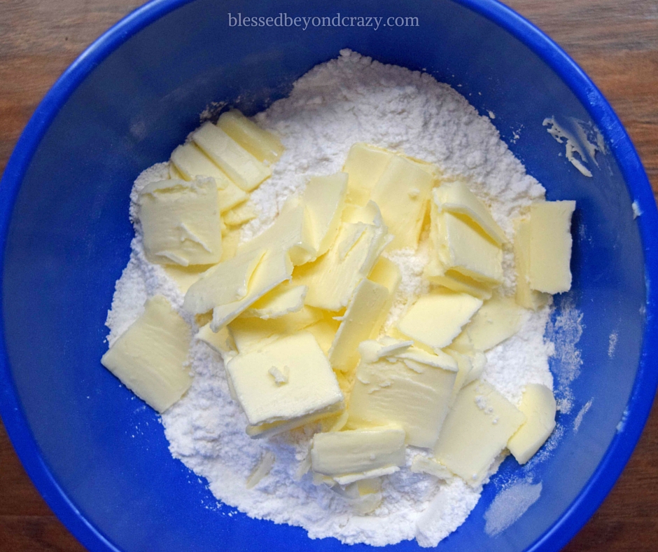 cutting in butter for scones