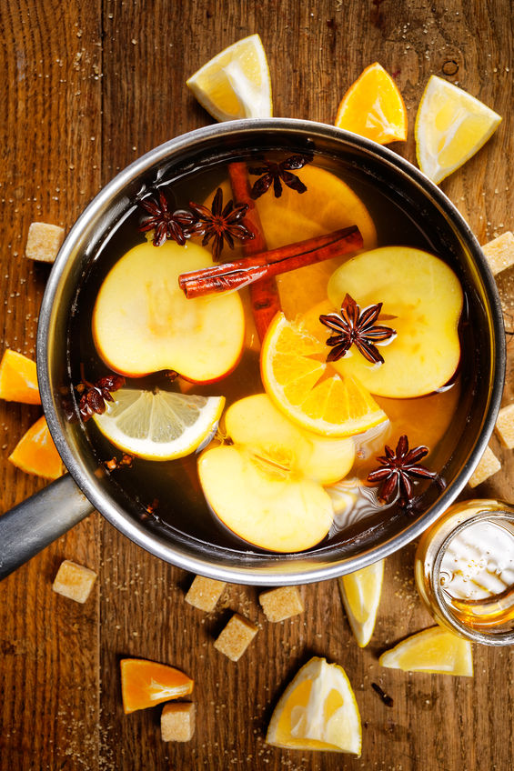  mulled cider in a pot