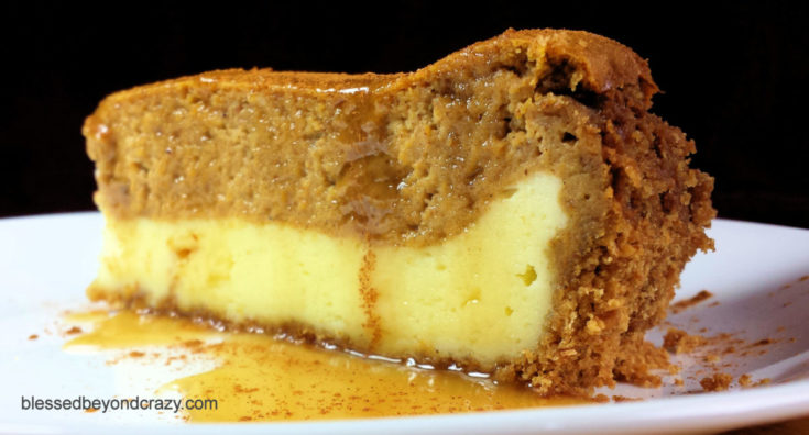 Pumpkin-Chai Cheesecake with Caramel-Rum Sauce