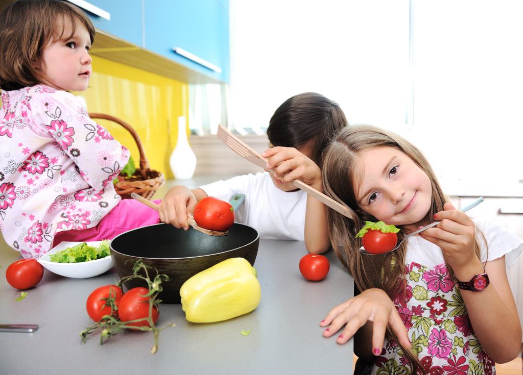 Children alone in the kitchen