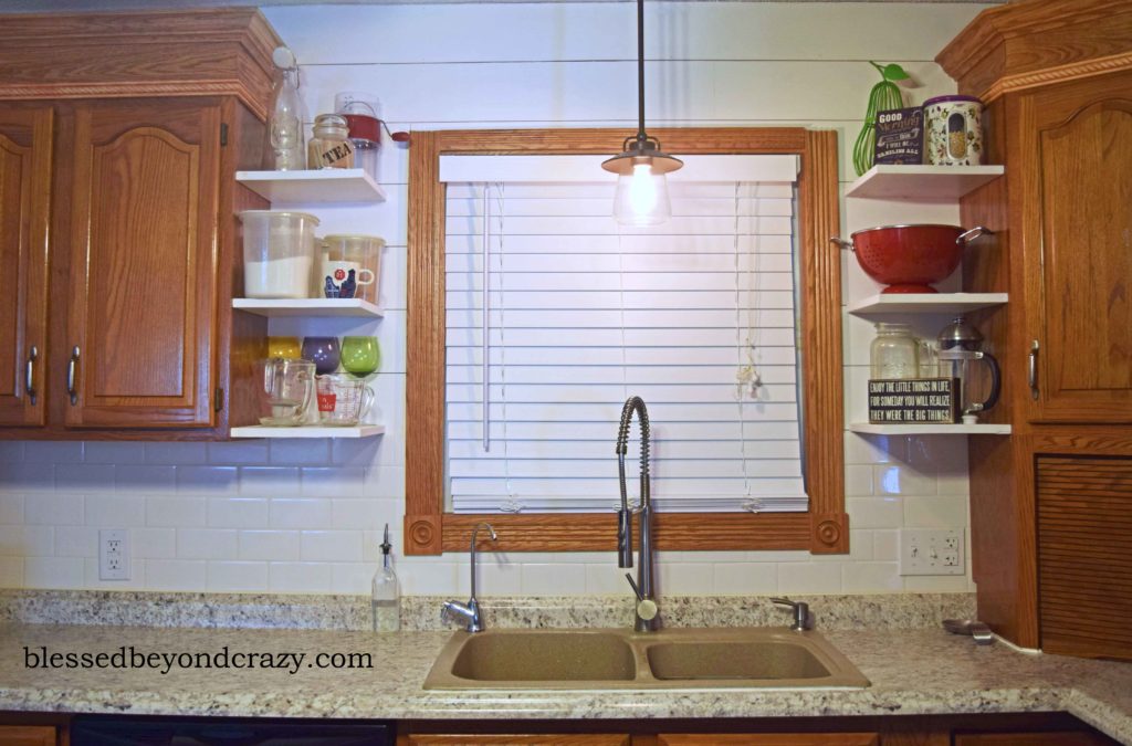 open shelves in kitchen