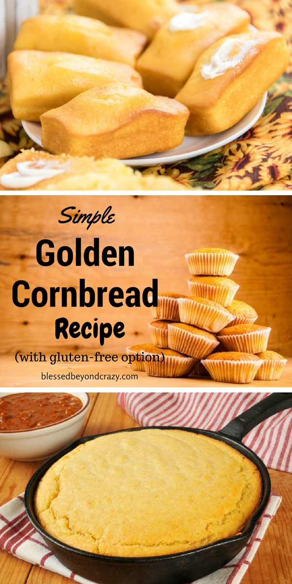Simple Golden Cornbread Recipe - Blessed Beyond Crazy