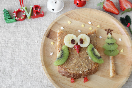  fun holidays owl toast with fruit, food art breakfast for kids