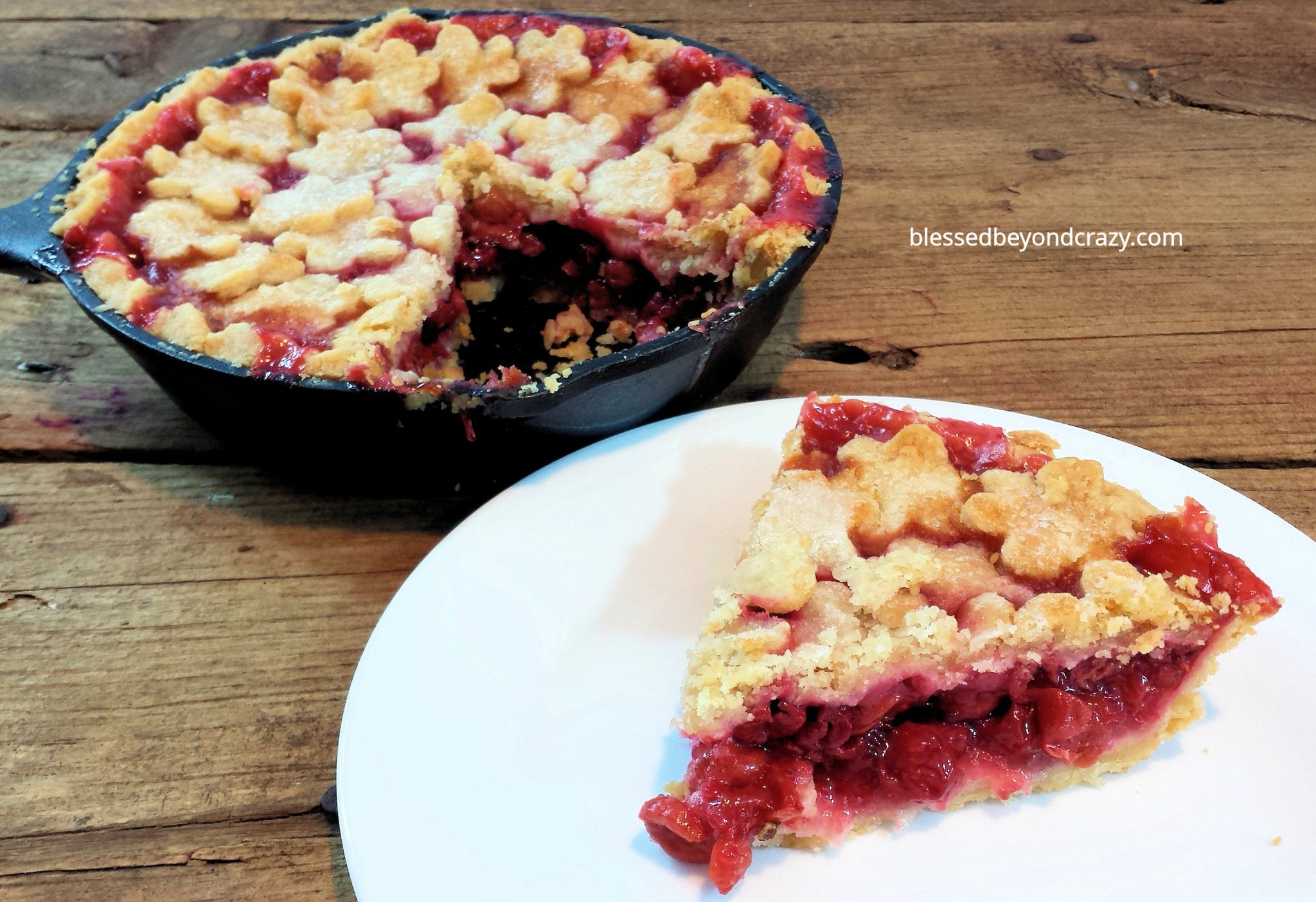 Rustic Cast Iron Skillet Cherry Pie Blessed Beyond Crazy 1820