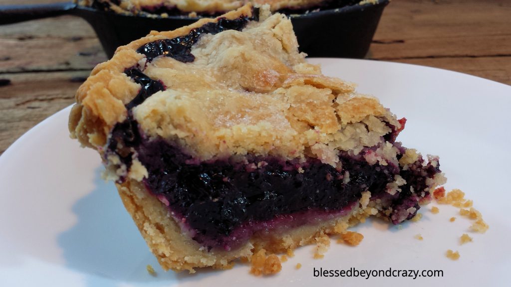 Rustic Cast Iron Skillet Blueberry Pie