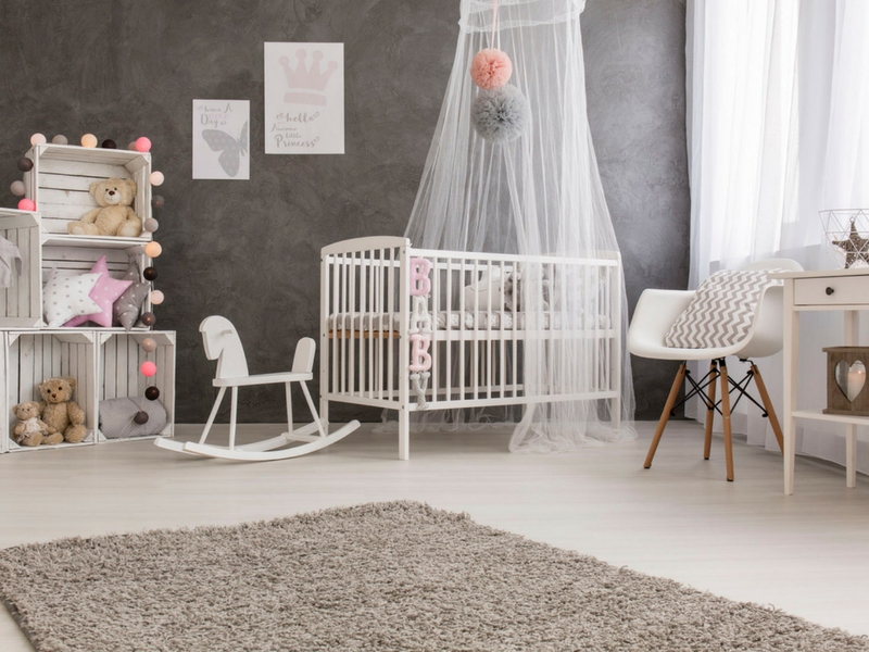 Adorable Pink and Gray Baby Nursery