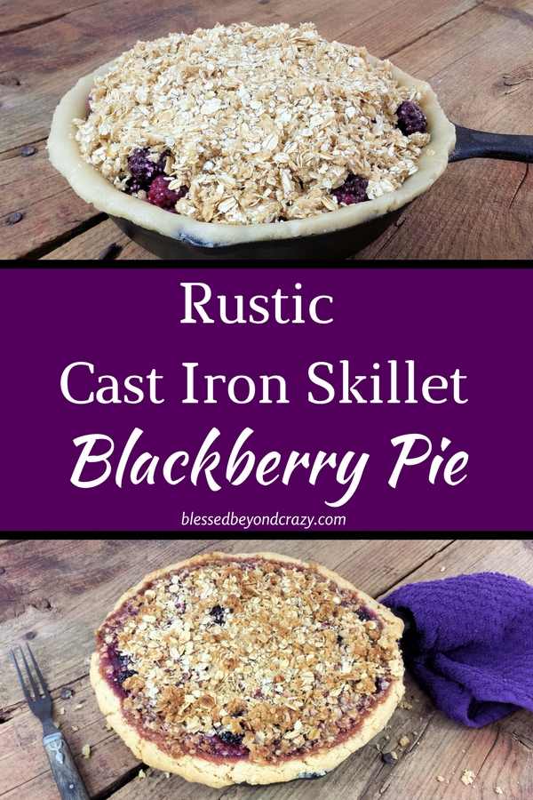 Rustic Cast Iron Skillet Blackberry Pie