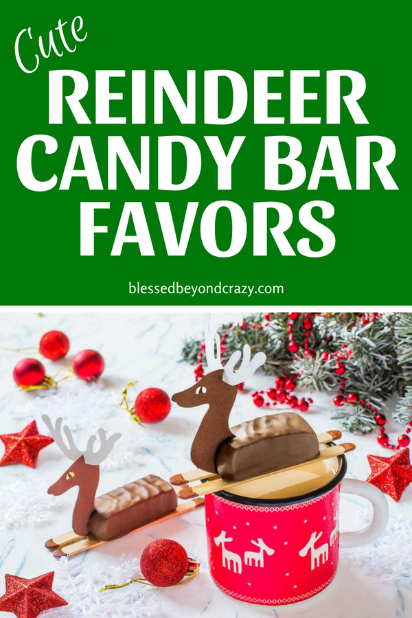 Cute Reindeer Candy Bar Favors