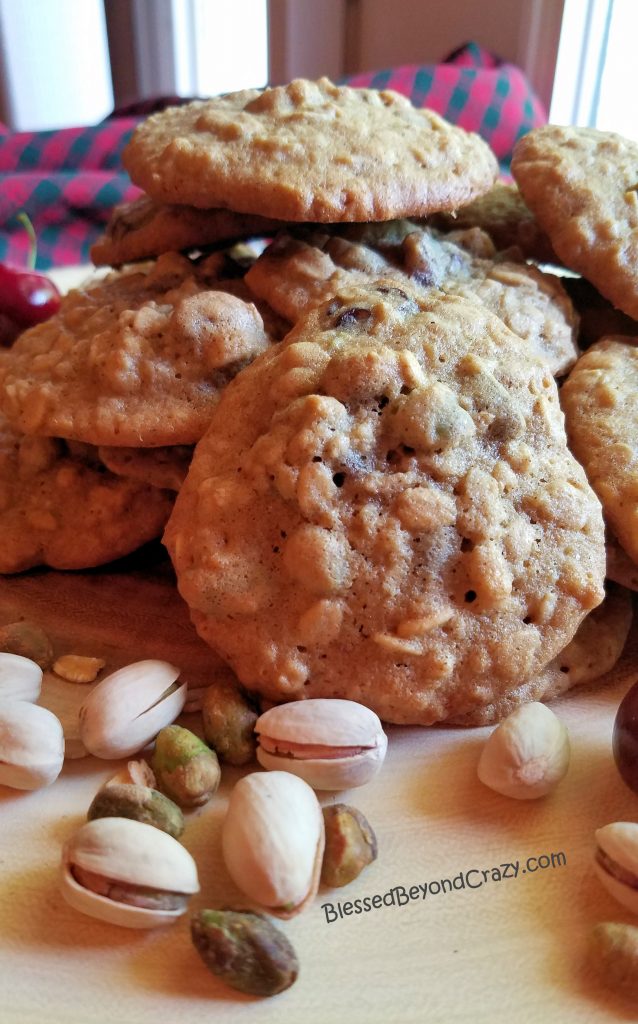 Cherry Pistachio Oatmeal Cookies Ready to Eat