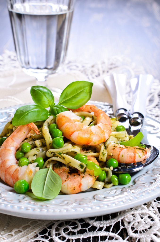 Serving of Shrimp Pasta Meal