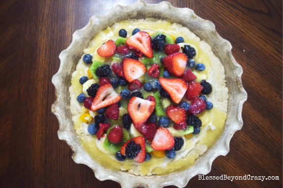 The making of a Gluten-Free The Ultimate Loaded Fruit Pizza