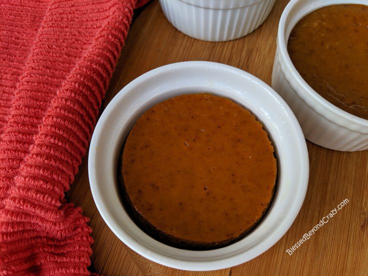 Single portion of Mini Lite Maple Pumpkin Crustless Pies