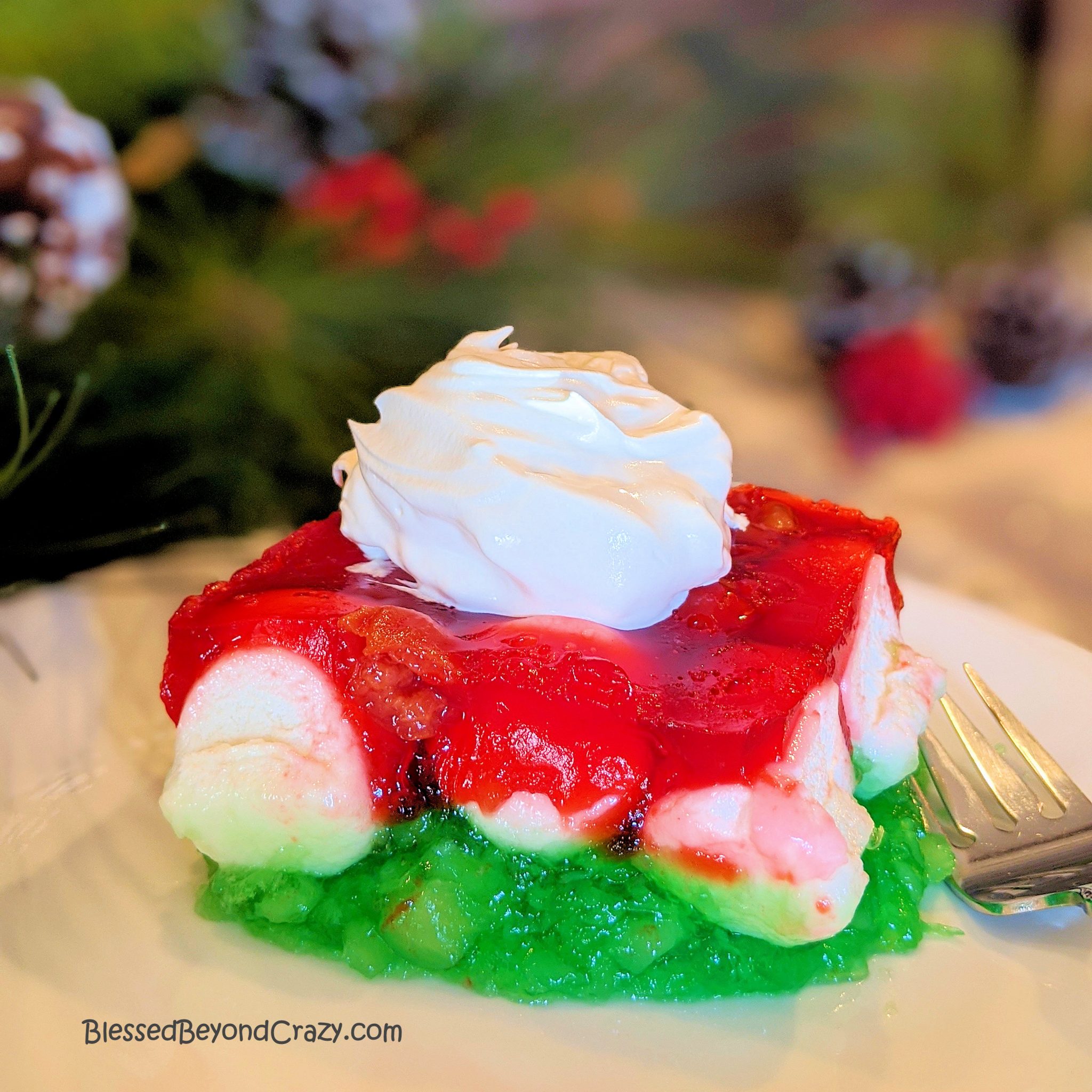 Red And Green Christmas Gelatin Salad Blessed Beyond Crazy