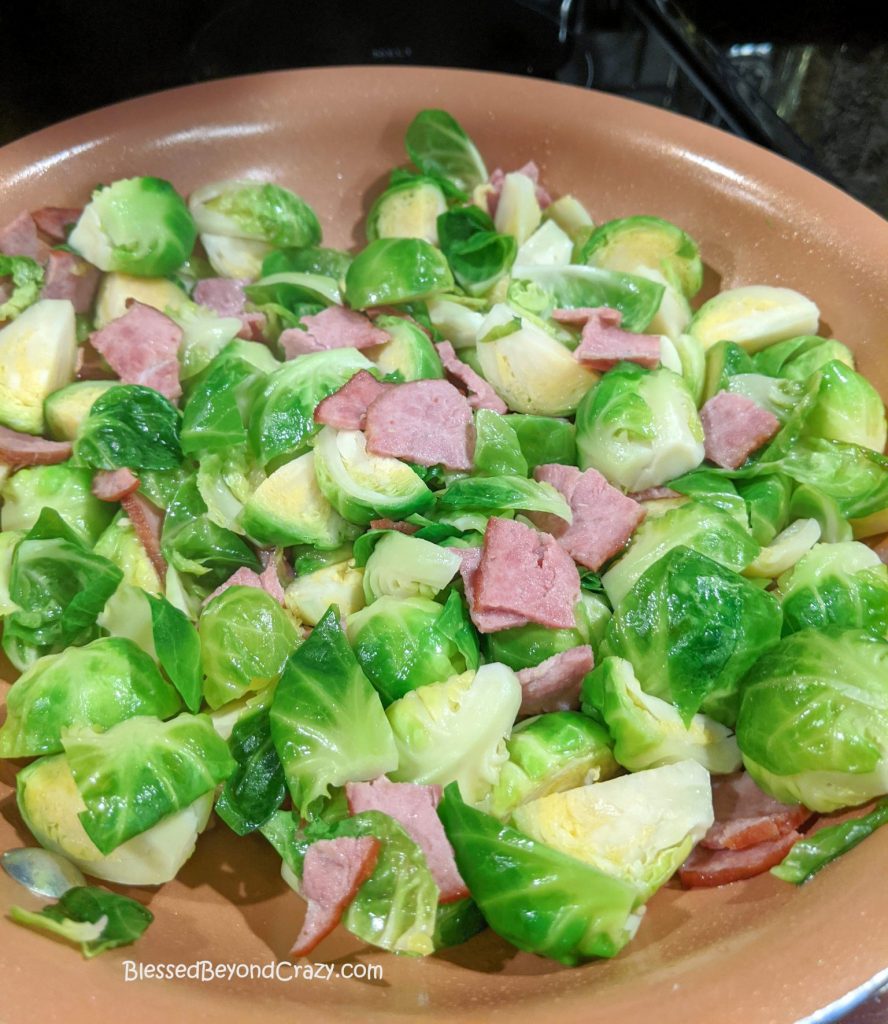 Brussel Sprouts in skillet