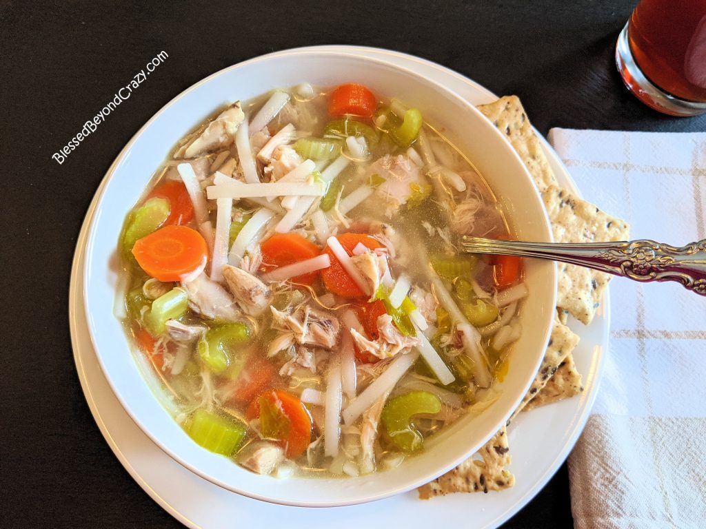 Overhead photo of All Natural Chicken Noodle Soup