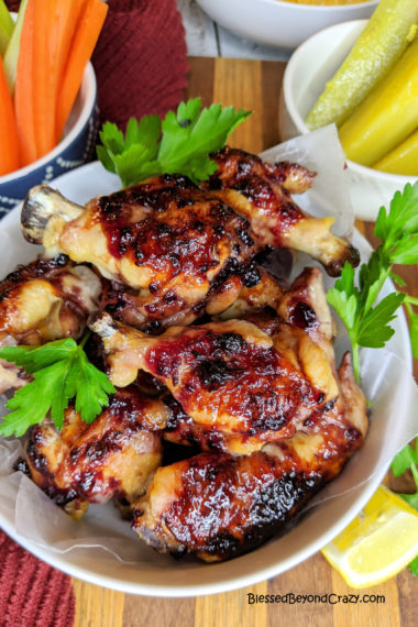 Overhead photo of Spiced Blackberry Chicken Wings