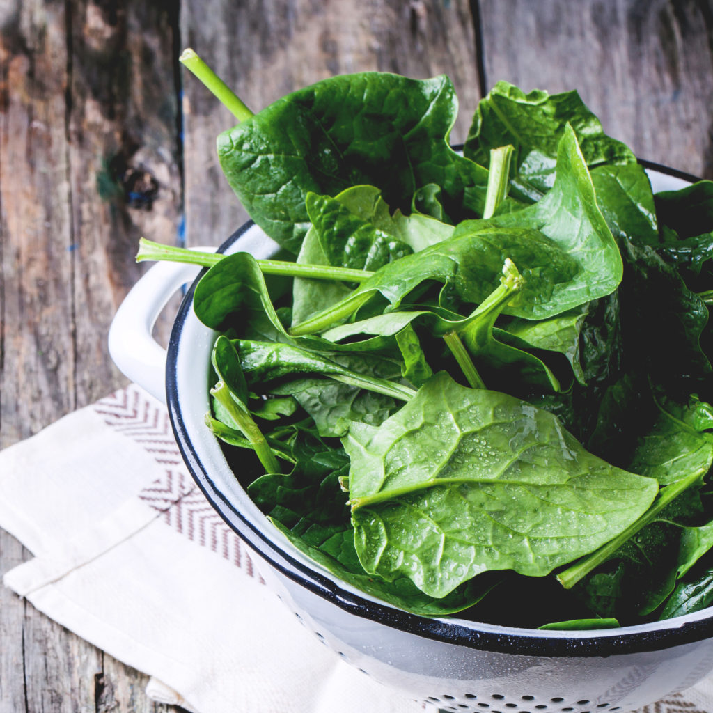 Fresh organic spinach.