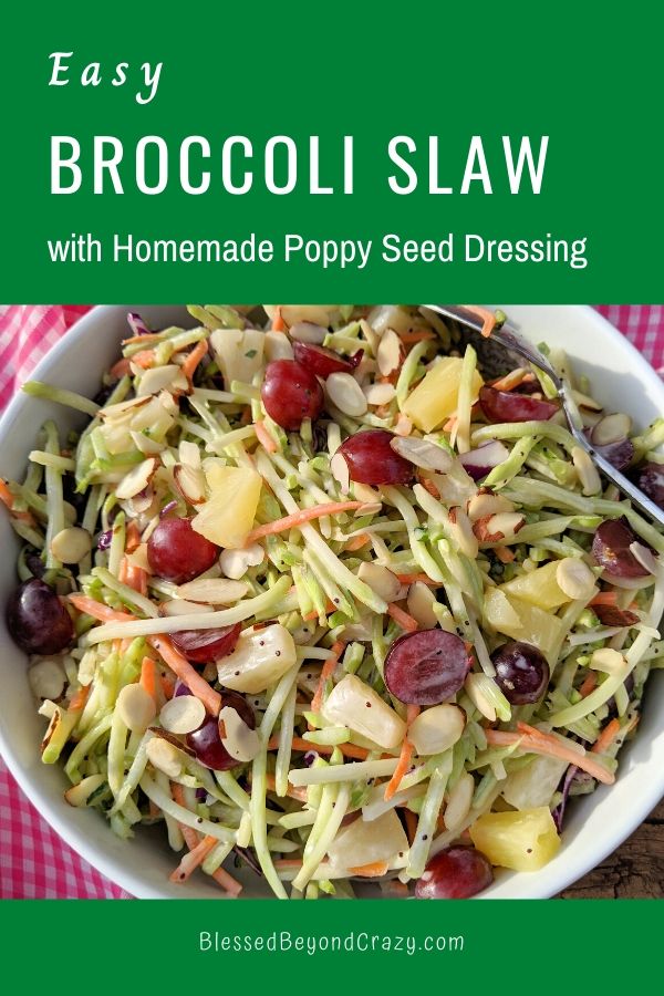 Easy Broccoli Slaw with Homemade Poppy Seed Dressing