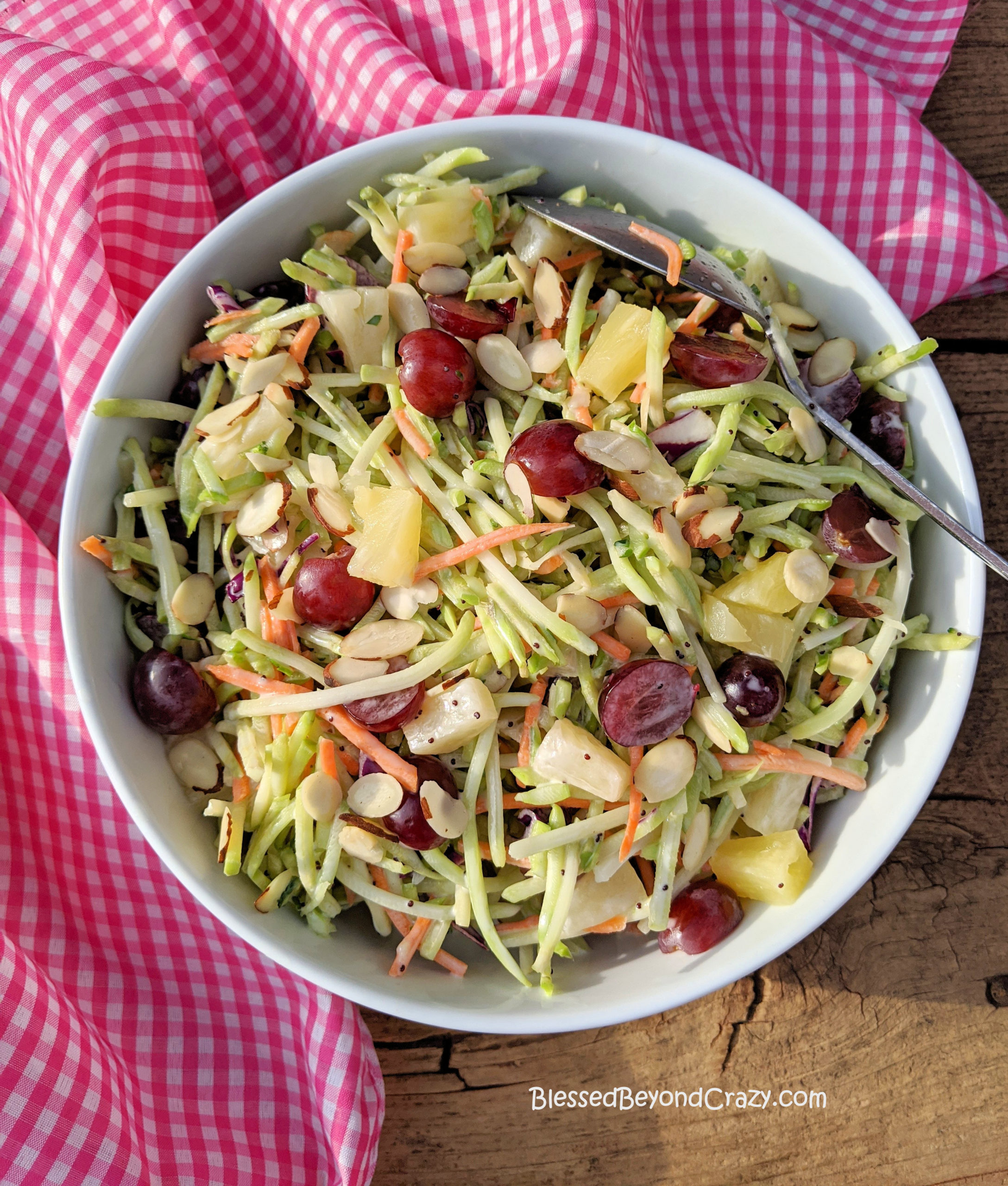 Easy Broccoli Slaw with Homemade Poppy Seed Dressing Blessed Beyond Crazy