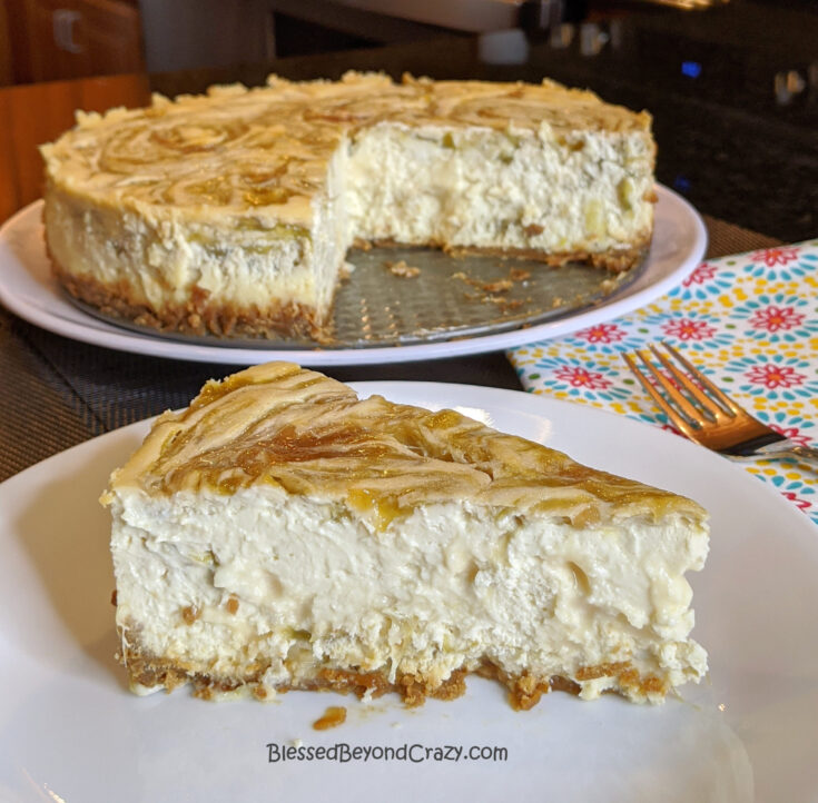 Rhubarb Swirl Cheesecake with Gluten-Free Option