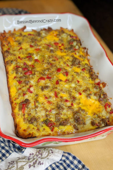 Simple Gluten-Free Breakfast Casserole fresh out of the oven