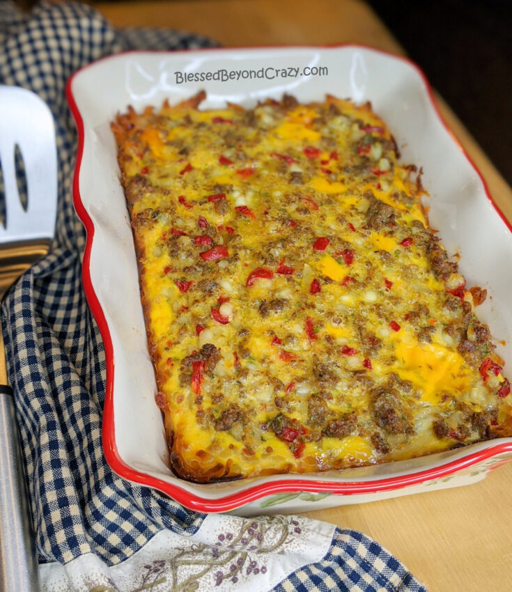 Simple Gluten-Free Breakfast Casserole fresh out of the oven