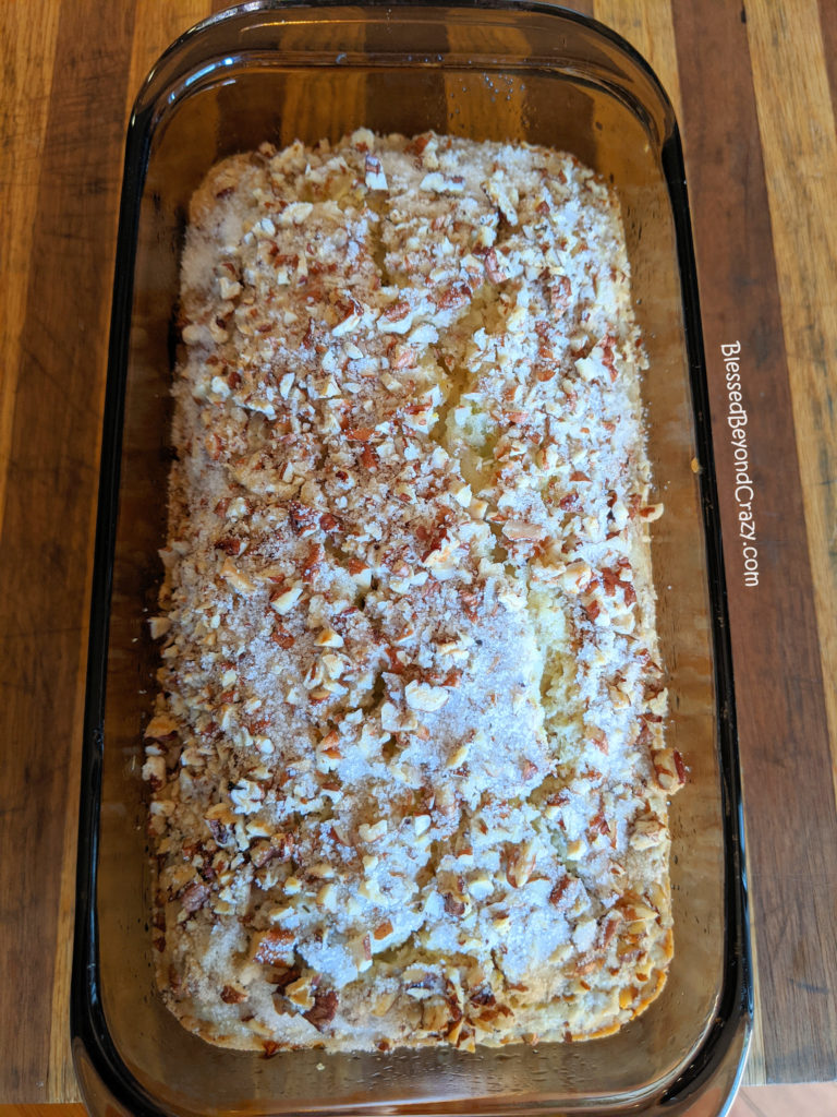 Loaf of gluten-free Rhubarb Pecan Orange-Zest Bread