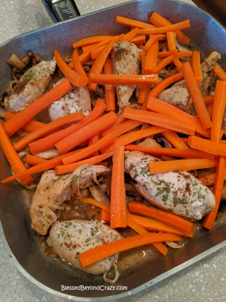 Adding carrots to Easy Gluten-Free Skillet Chicken Primavera