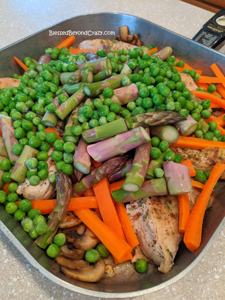 Adding peas and asparagus to Easy Gluten-Free Skillet Chicken Primavera