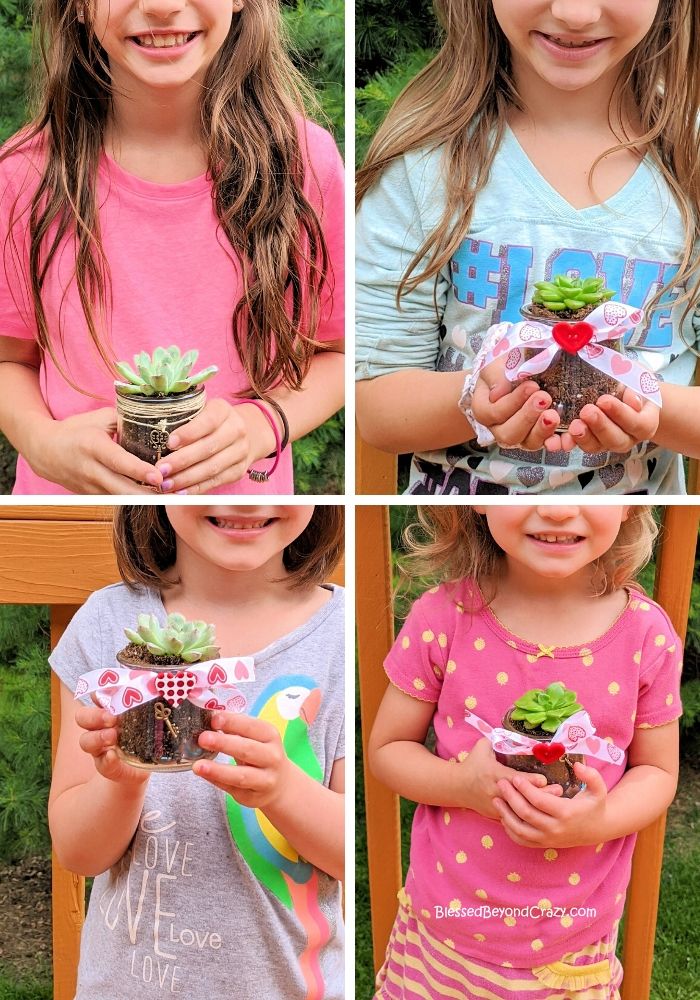 My granddaughters had so much fun making Repurposed Succulent Planters!