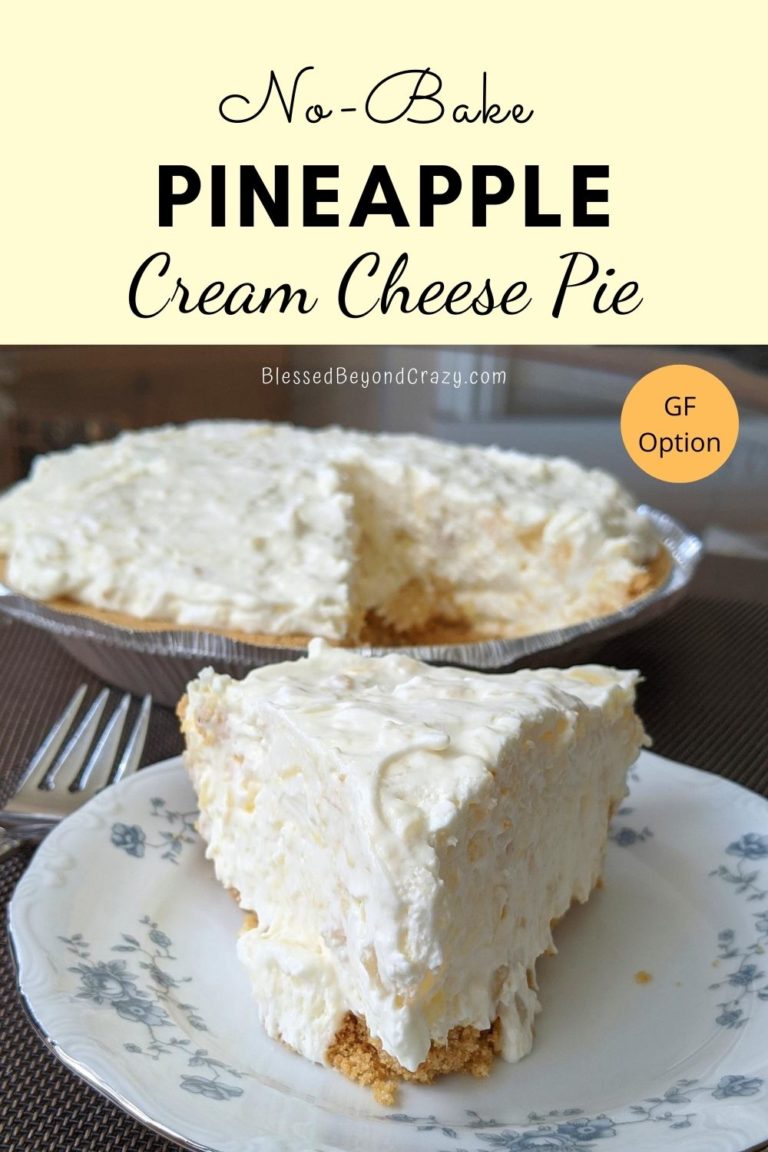 No-Bake Pineapple Cream Cheese Pie (Gluten-Free Option) - Blessed ...