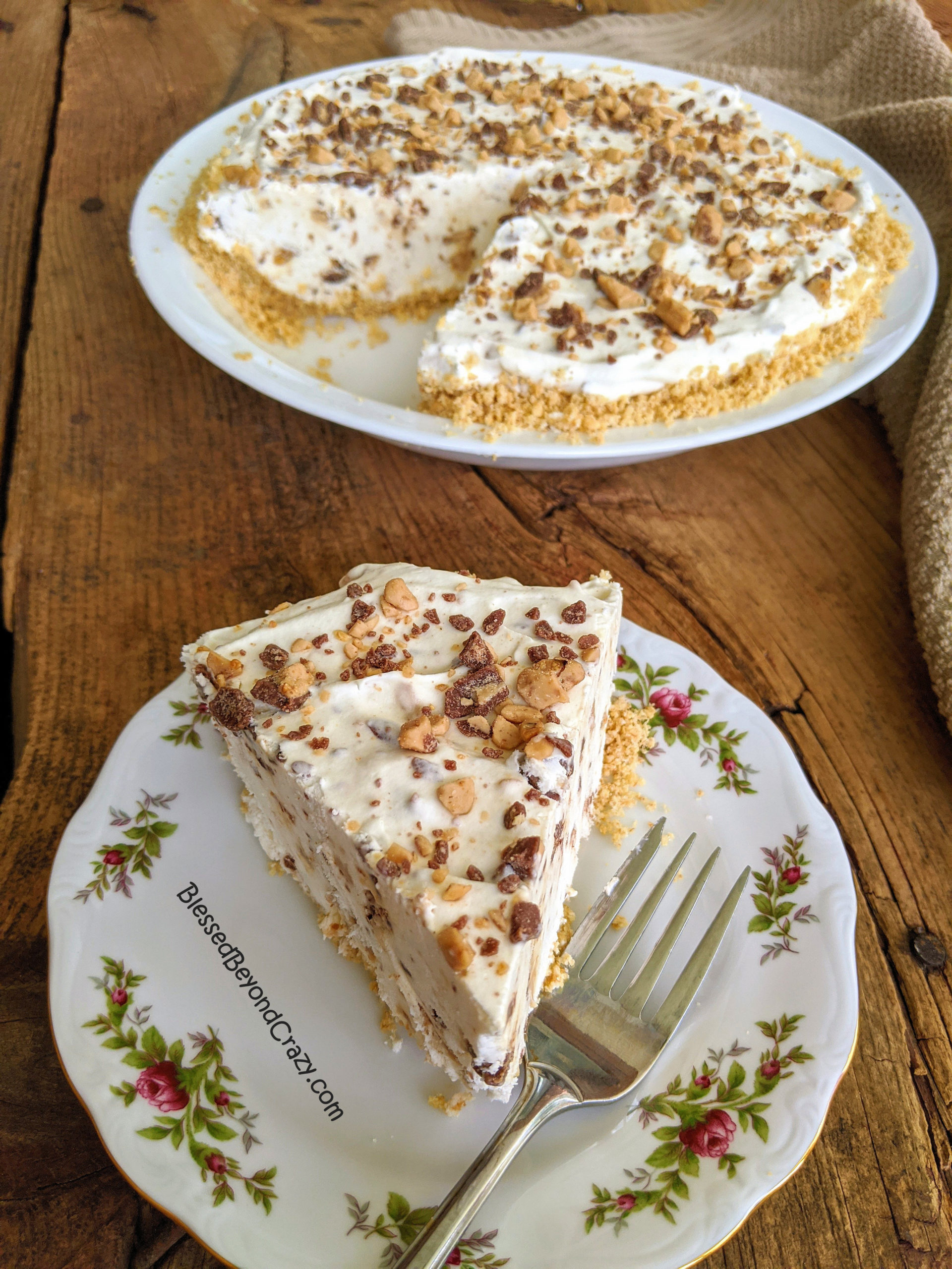 No-Bake Toffee Bits Cream Cheese Pie (Gluten-Free Option) - Blessed Beyond  Crazy