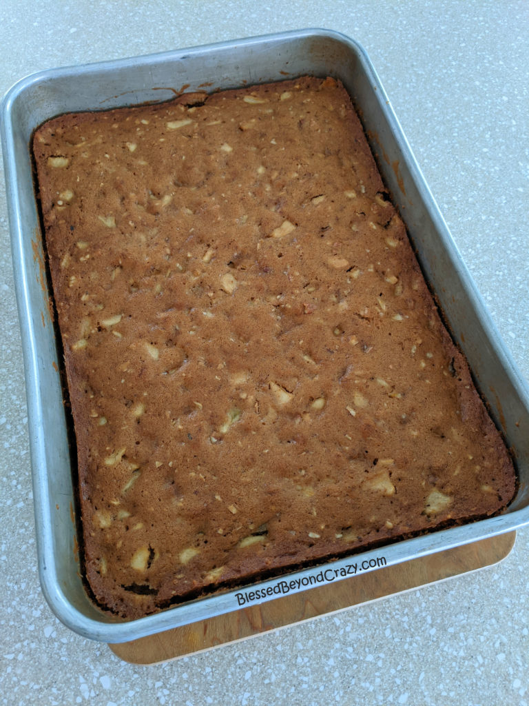 Freshly baked apple cake. 