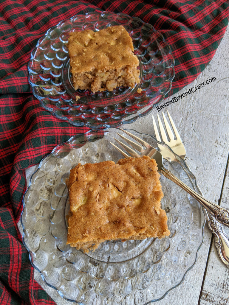 Two servings of apple cake. 