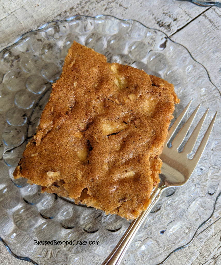 Single serving of apple cake. 