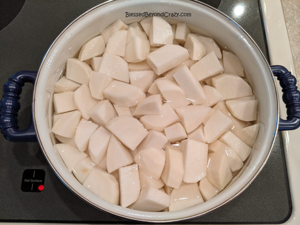 Getting ready to cook fresh turnips
