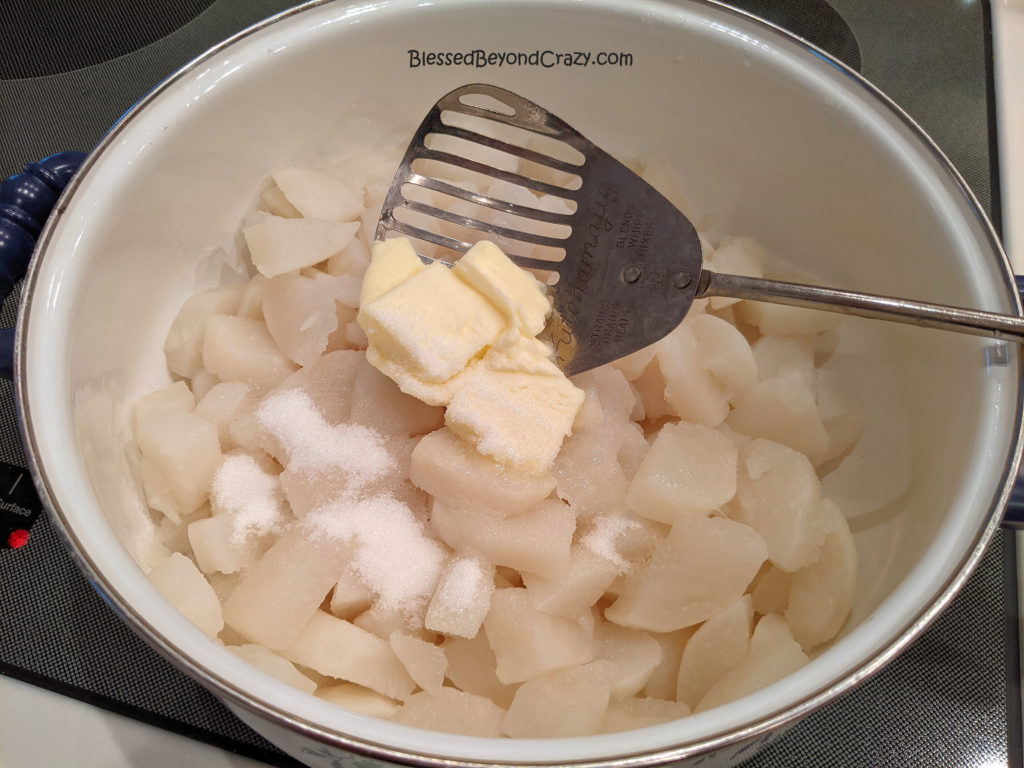 Butter in cooked turnips