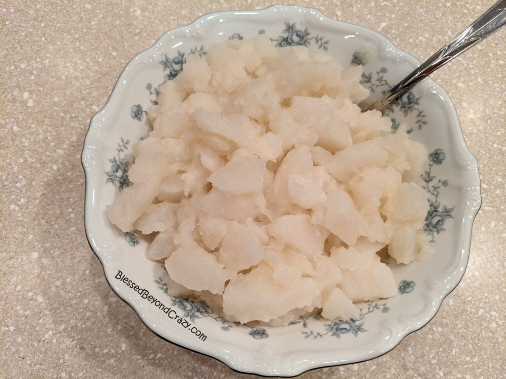 Bowl filled with cooked turnips