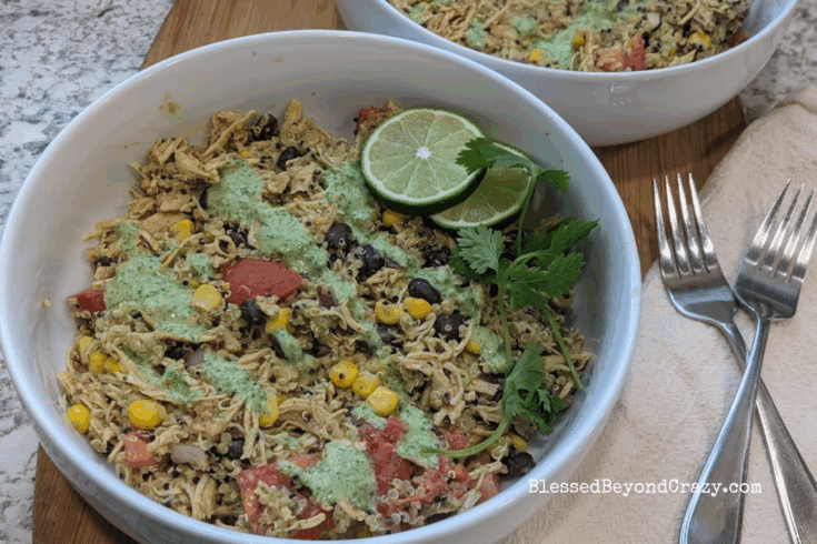 Cilantro Lime Chicken Casserole, No Bake