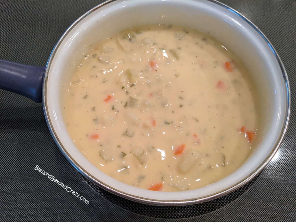 Pan of Quick and Easy Clam Chowder